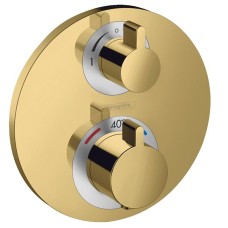 Термостат скрытого монтажа Ecostat S: запорно-переключающий двухрежимный (15758990) Polished Gold Optic