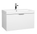 30968 Тумба Fabio (білий мат) з умивальником Fabio 80 см (консольна) ручка хром (1 сорт)