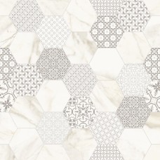 (120x120) INF234 Infinito2.0Marbletech Calacatta Hexagon Glossy - Infinito 2.0 з колекції Infinito 2.0 Infinito 2.0