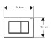 Кнопка смыва DELTA 20 square (ex 30), пластик, двойной смыв, черный матовый Geberit