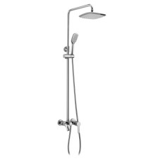 BILA DESNE система душова (змішувач для ванни, верхній душ 220 мм ABS квадрат, ручний душ 110 мм 3 режими, шланг 150 см), хром