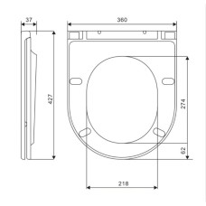 DFL0460111MB Flow Крышка для унитаза с soft-close механизмом, матовый черный (1 сорт) Flow