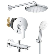 UA26415SC11 Eurosmart Комплект для душа встроенного монтажа Tempesta 250, 3 потребителя, хром, 4 пак (1 сорт)