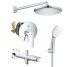 UA26415SC11  Eurosmart  Комплект для душу вбудованого монтажу Tempesta 250, 3 споживачі, хром, 4 пак (1 сорт)