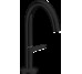Змішувач AXOR One Select 140 для умивальника з донним клапаном push-open. Matt Black (48010670)