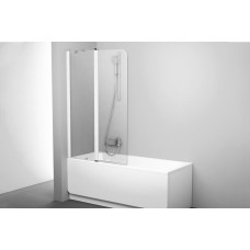 Шторка для ванны 100 см Транспарент, левая, (профиль белый) CVS2-100L (7QLA0100Z1)