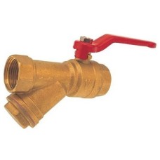 Кран кульовий з косим фільтром  1" FERRO