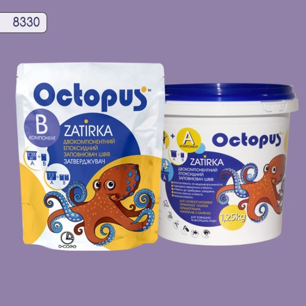Двокомпонентна епоксидна затирка фуга для плитки і мозаїки ТМ "OCTOPUS",  колір  8330 1,25 кг 