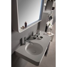 Умывальник-столешница 75*48*14см подвесной каменный с полотенцем, Solid surface