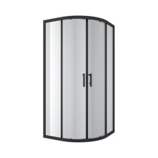R90RCB Душевая кабина ROUND полукруглая черная 900x900x1900 мм стекло прозрачное