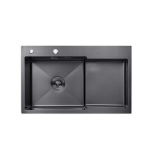 Кухонная мойка KRP Schwarze - 7848LHM PVD (3.0/1.0 мм) Schwarze Сантехника Kroner