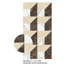 60 * 120 Majestic Decori Piramide Oro / Crema / Bruno Rett 9 Mm