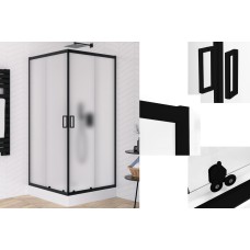 Душова кабіна квадратна SUVIA BLACK 2D R55 90x90х190 скло satin ACTIVE SHIELD 5мм, захисне покриття Душова кабіна квадратна SUVIA BLACK 2D R55 90x90х190 скло satin ACTIVE SHIELD 5мм, захисне покриття
