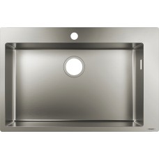 Кухонная мойка S711-F660 на столешницу1х35d 760х500 сталь (43302800) Stainless Steel