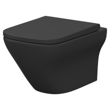 СЕТ В575 подвесной унитаз LARGA Антрацит CLEAN ON прямоугольный с дюр.сид SLIM WRAP с пл, зак