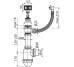 Сифон для мойки с нержавеющей решеткой d70 и гофропереливом d50/40 Alcaplast