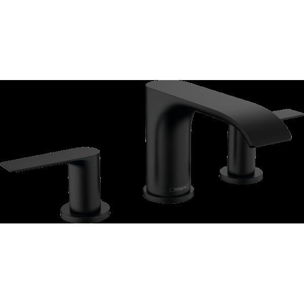 Смеситель Vivenis 90 для умывальника на 3 отверстия с донным клапаном pop-up. Matt Black (75033670)