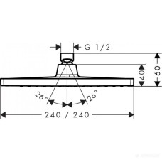 26723000 Crometta S 240 1jet Верхній душ (1 сорт) 26723000 Crometta S 240 1jet Верхній душ (1 сорт) CROMETTA Сантехника Hansgrohe