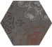 Плитка (24x27.7) 1047684 Ins. Docks Black Hexag - Docklands из коллекции Docklands Serenissima