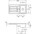 ARCHITECTURA 60 XR Кухонна мийка 100х51 з полицею без отвору під змішувач (336501J0) Chromit glossy