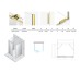 Душова кабіна прямокутна SMART LIGHT GOLD 1D 100x90x200 скло grafit ACTIVE SHIELD 8мм