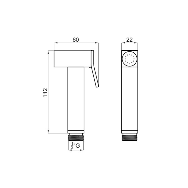 SQUARE Воронка гигиенического душа, квадратная, copper (100282756)