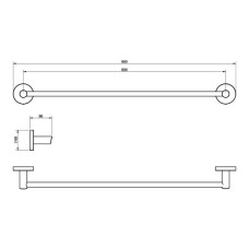 DFL21010101BN Flow Держатель для полотенец, 600мм, Brushed Nickel PVD (1 сорт) Flow  — страница 2
