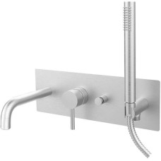 LIG001ST LIGHT Смеситель для ванны с ручным душем, steel looking (1 сорт) LIG001ST LIGHT Смеситель для ванны с ручным душем, steel looking (1 сорт) Light Сантехника Paffoni