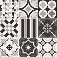 Декор Mix 20x20 Patchwork BW Sant Agostino з колекції Patchwork BW Sant Agostino Patchwork Керамічна плитка SANTAGOSTINO