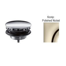 Донный клапан с фиксированной крышкой Axor для умывальников, Polished Nickel 51301830