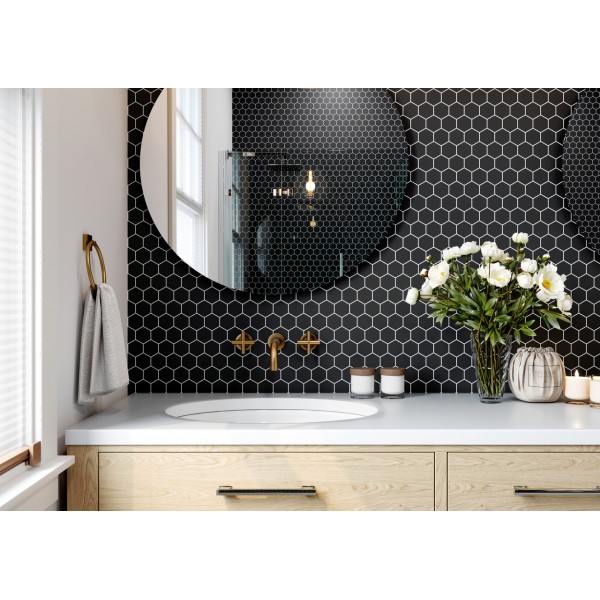 Мозаика H 6021 Hexagon Black MATT 295x295x9 Котто Керамика Kotto Ceramica