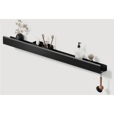 Полка "LOFT" 1000 крючок R, RAL9005 black mat LOFT Сантехника Liberta