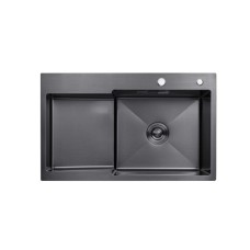 Кухонная мойка KRP Schwarze - 7848RHM PVD (3.0/1.0 мм) Schwarze Сантехника Kroner