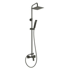Система душ. зі змішувачем VITTO VERDELINE (лійка верх. Slim 20 см, лійка руч.1-F) gun metal, FERRO