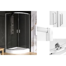 Душова кабіна півкругла SUVIA 2D R55 80x80х190 скло clear ACTIVE SHIELD 5мм, захисне покриття Душова кабіна півкругла SUVIA 2D R55 80x80х190 скло clear ACTIVE SHIELD 5мм, захисне покриття