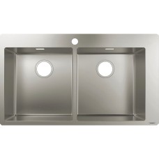 Кухонная мойка S711-F765 на столешницу1х35d 865х500 две чаши 370/370 (43303800) Stainless Steel