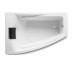 HALL ванна 150 * 100см, акрилова кутова, ліва версія, біла, з інтегр. підлокітниками, з підголівником та ніжками, що регулюються в комплекті