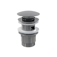 Клапан для умивальника клік-клак з переливом: короткий, хромований X01437