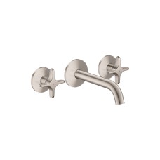 Змішувач AXOR One Cross 160 для умивальника зі стіни на 3 отвори Stainless Steel Optic 48130800 Змішувач AXOR One Cross 160 для умивальника зі стіни на 3 отвори Stainless Steel Optic 48130800