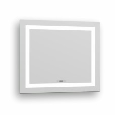 KARLOV Option зеркало подвесное прямоугольное в раме с подсветкой, подогревом и часами 70*80см