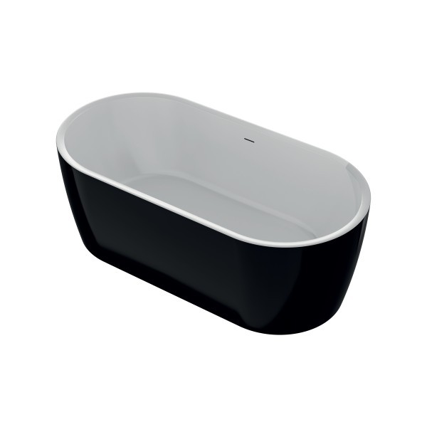 Ванна акриловая отдельностоящая цельнолитая PureLine 1600x800 White/MattBlack с сифоном Koller Pool