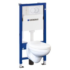Комплект: DUOFIX PRO 20 монт. елемент для підв. унітазу, з бачком прих.монтажу Delta 12см, підв. унітаз Idol з сидінням, змив. клавіша Delta01, біла