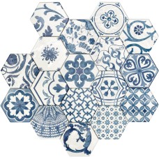 (15x17.1) EXADEC.BIB DECORO MIX BLU BIANCO - Exabright з колекції Exabright Exabright Керамічна плитка Tonalite