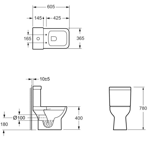 3590021 BASIC Компакт ободочный с крышкой soft-close, белый глянец (1 сорт)