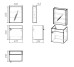 ATLANT комплект меблів 50см дуб: тумба підвісна, 1 дверцята + дзеркальна шафа 50*60см + умивальник меблевий артикул RZJ510