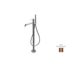 ROUND Смеситель напольный для ванны/душа со шлангом 150 см и ручным душем, брашированная медь (100339990)