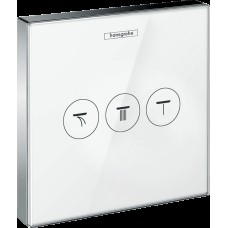 Перемикач ShowerSelect Glass на 3 клавіші, колір білий/хром (15736400)