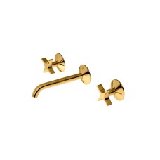 LIGNAGE CROSS, Змішувач для умивальника на 3 отвори, настінний, gold (100379591)