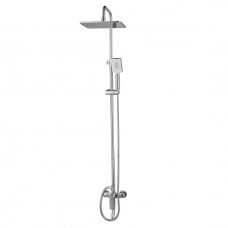 MODUS система душова (змішувач для ванни, верхній душ 290*190мм ABS, ручний душ 110*80мм 3 режими, штанга 140см, шланг 150см SS), хром	