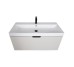 Тумба Fabio (кашемір) з умивальником Fabio 100 см (консольна) ручка чорна Aqua Rodos
